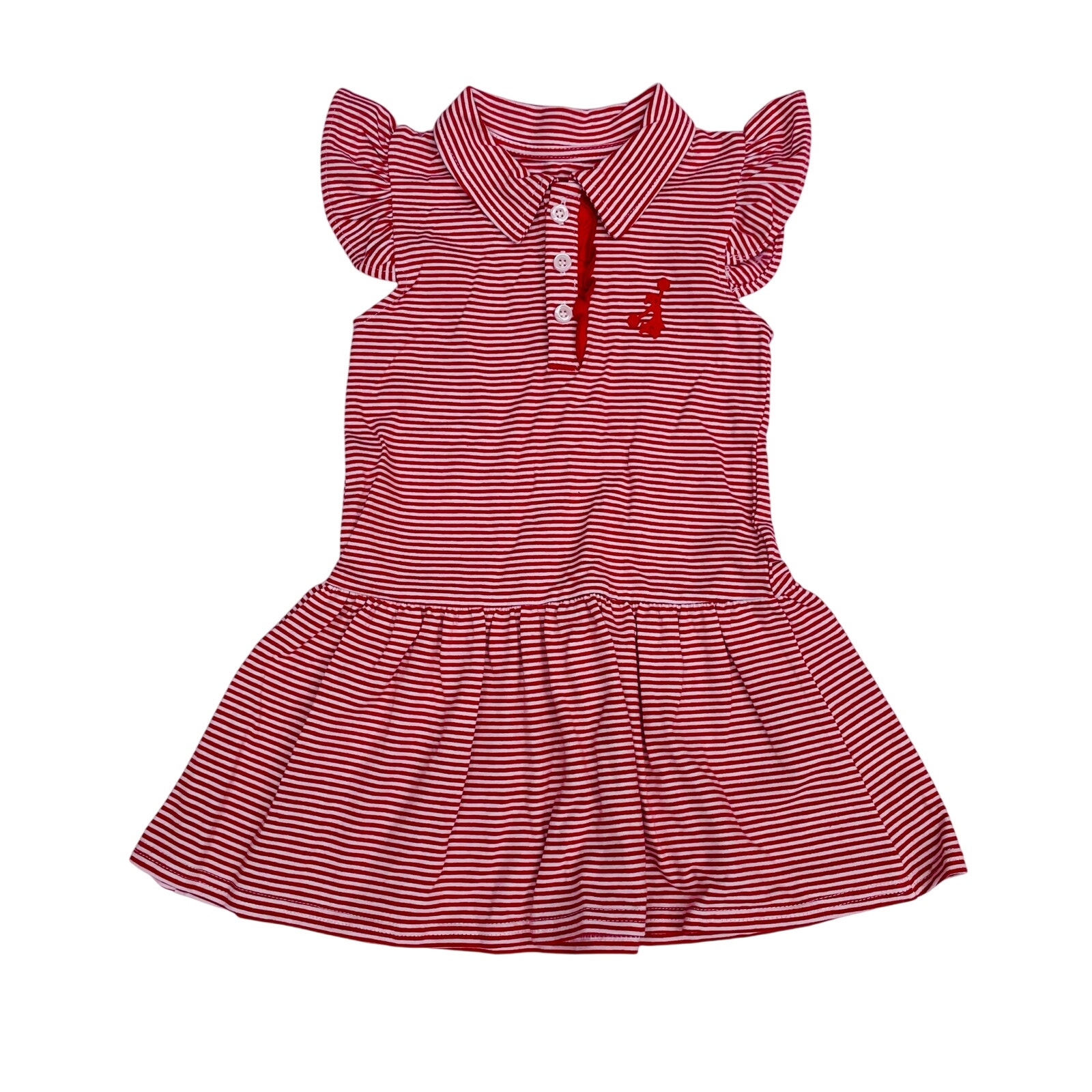 Nwt Itsy Bitsy Size 7 Red Stripe Game Day Polo Dress